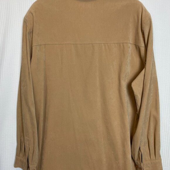Allison Daley Button Up Shirt Womens 18 Camel Brown, Soft Comfortable Knit - Picture 8 of 14